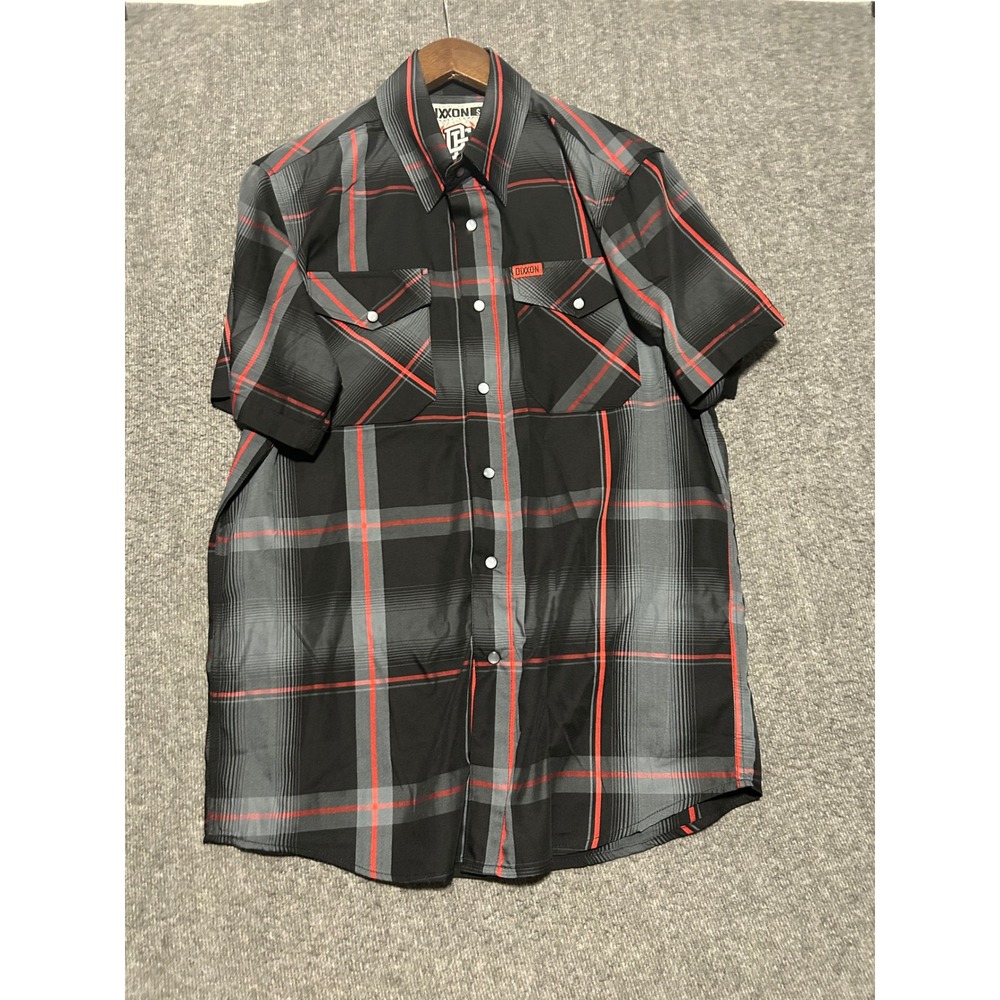 Dixxon flannel company shirt mens pearl snap short sleeve small bamboo blend